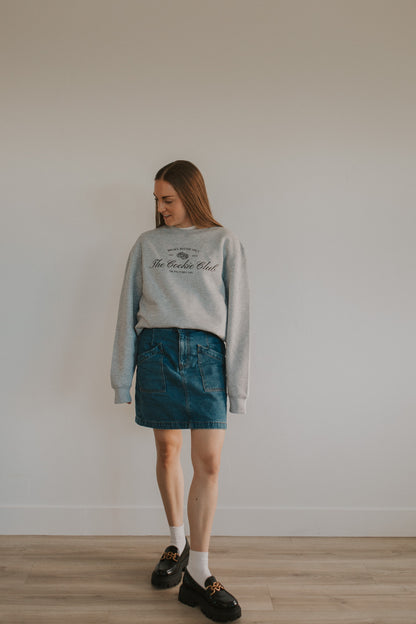 the cookie club grey crewneck
