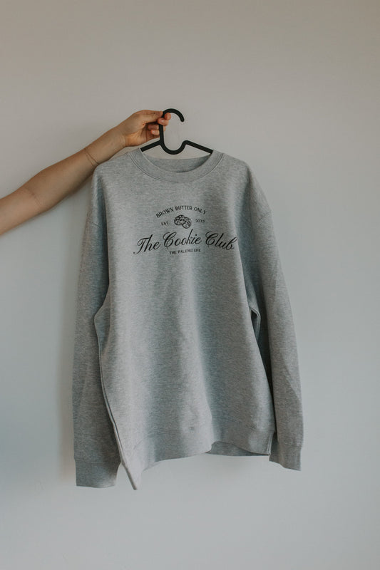 the cookie club grey crewneck