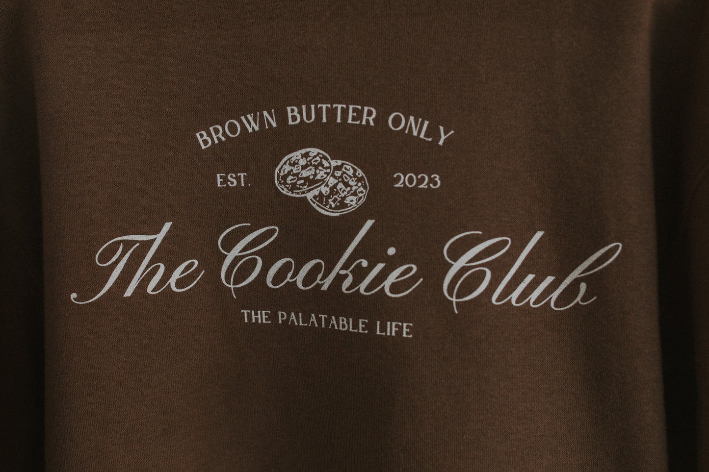 the cookie club brown crewneck