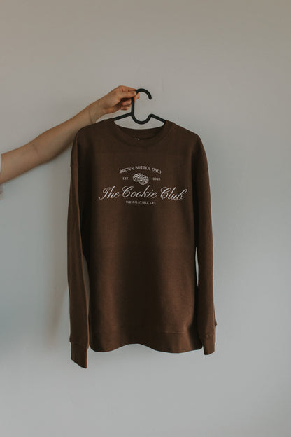 the cookie club brown crewneck