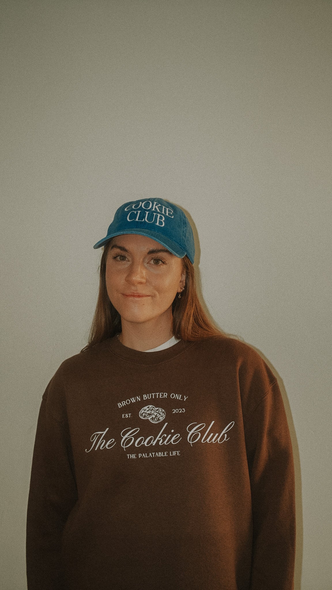 the cookie club brown crewneck